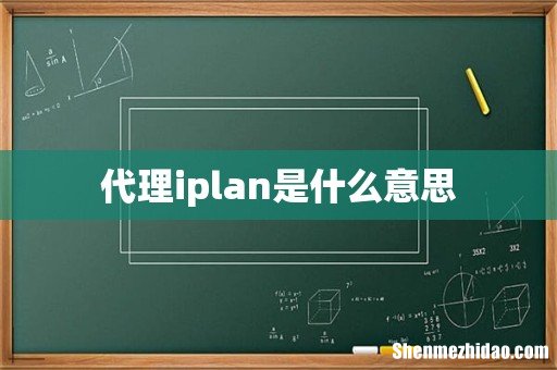 代理iplan是什么意思