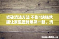 瓷砖清洁方法 不到1块钱就能让家里瓷砖焕然一新，清洁阿姨都不知道！