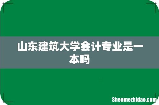山东建筑大学会计专业是一本吗