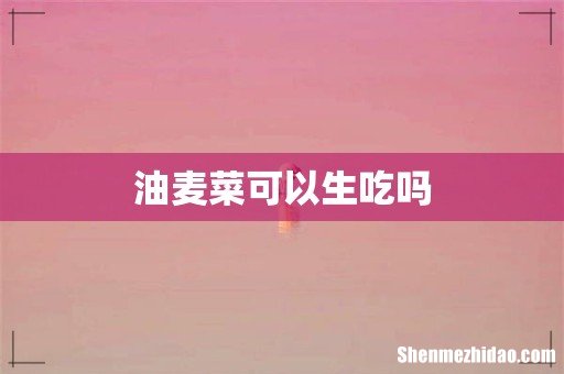 油麦菜可以生吃吗