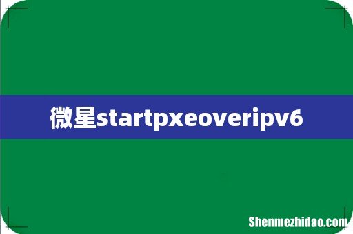 微星startpxeoveripv6