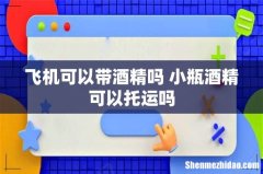 飞机可以带酒精吗 小瓶酒精可以托运吗