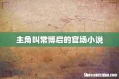 主角叫常博启的官场小说