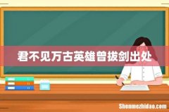 君不见万古英雄曾拔剑出处