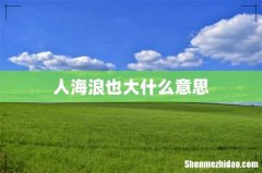 人海浪也大什么意思