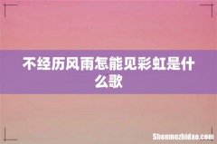 不经历风雨怎能见彩虹是什么歌