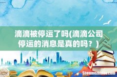滴滴公司停运的消息是真的吗？ 滴滴被停运了吗