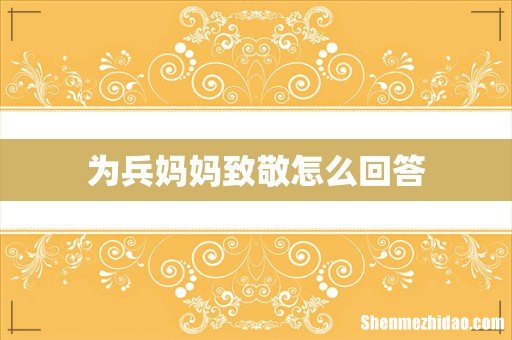 为兵妈妈致敬怎么回答