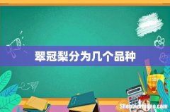 翠冠梨分为几个品种