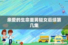 亲爱的生命重男轻女后续第几集