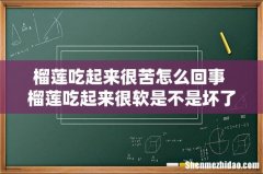榴莲吃起来很苦怎么回事 榴莲吃起来很软是不是坏了