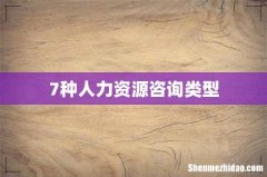 7种人力资源咨询类型