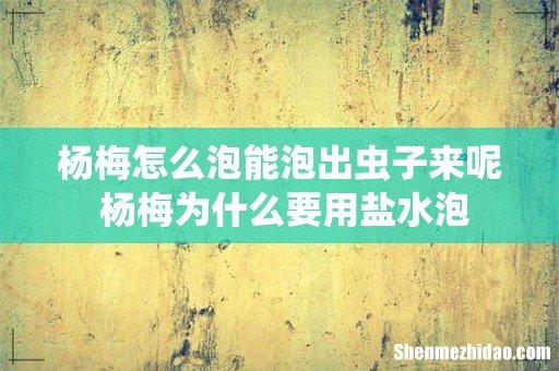 杨梅怎么泡能泡出虫子来呢 杨梅为什么要用盐水泡