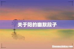 关于阳的幽默段子