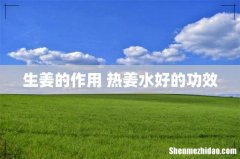 生姜的作用 热姜水好的功效