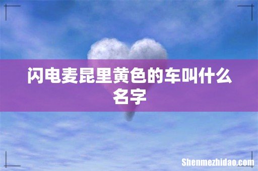 闪电麦昆里黄色的车叫什么名字