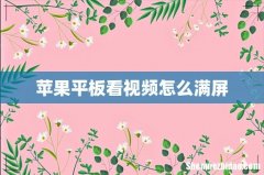 苹果平板看视频怎么满屏