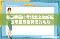 冬瓜香菇排骨汤怎么做好吃 冬瓜香菇排骨汤的功效