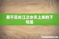 君不见长江之水天上来的下句是