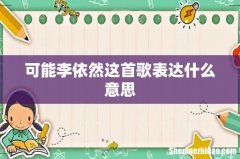 可能李依然这首歌表达什么意思