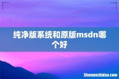纯净版系统和原版msdn哪个好