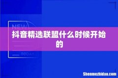 抖音精选联盟什么时候开始的