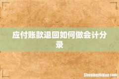 应付账款退回如何做会计分录