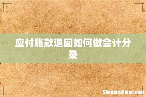 应付账款退回如何做会计分录