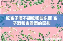 吃杏子酒不能吃哪些东西 杏子酒和杏露酒的区别