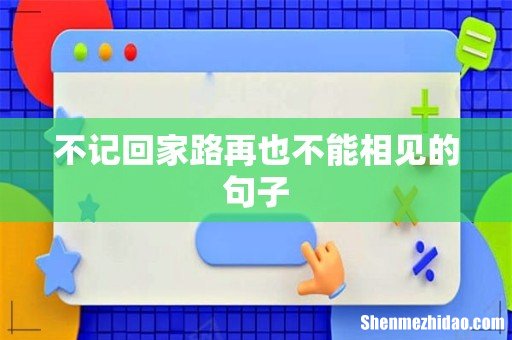 不记回家路再也不能相见的句子