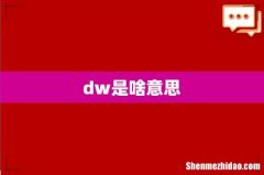dw是啥意思