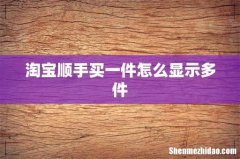 淘宝顺手买一件怎么显示多件