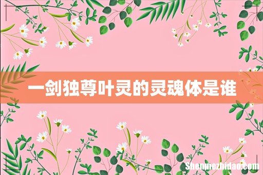 一剑独尊叶灵的灵魂体是谁