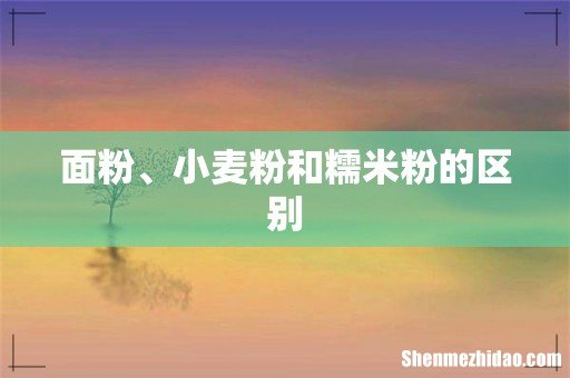 面粉、小麦粉和糯米粉的区别