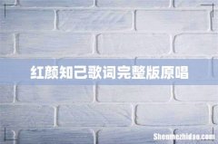 红颜知己歌词完整版原唱