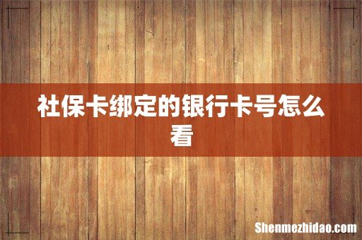 社保卡绑定的银行卡号怎么看