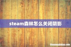 steam森林怎么关闭阴影