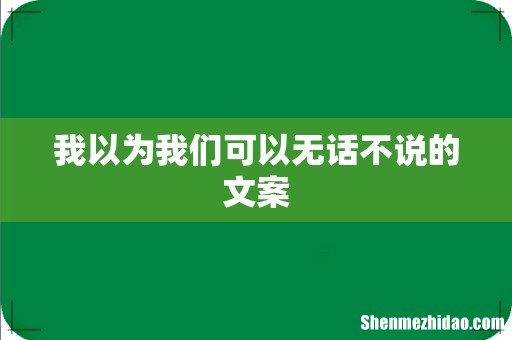 我以为我们可以无话不说的文案