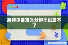 英特尔自定义分辨率设置不了