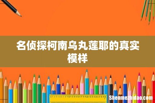 名侦探柯南乌丸莲耶的真实模样