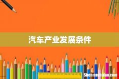 汽车产业发展条件