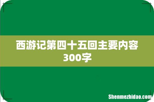 西游记第四十五回主要内容300字