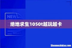 绝地求生1050t越玩越卡
