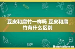 豆皮和腐竹一样吗 豆皮和腐竹有什么区别