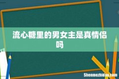 流心糖里的男女主是真情侣吗