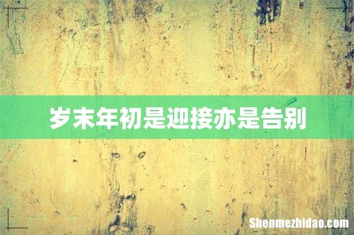 岁末年初是迎接亦是告别