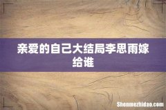 亲爱的自己大结局李思雨嫁给谁