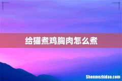 给猫煮鸡胸肉怎么煮