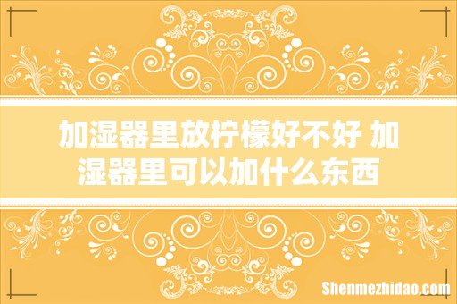 加湿器里放柠檬好不好 加湿器里可以加什么东西