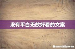 没有平白无故好看的文案